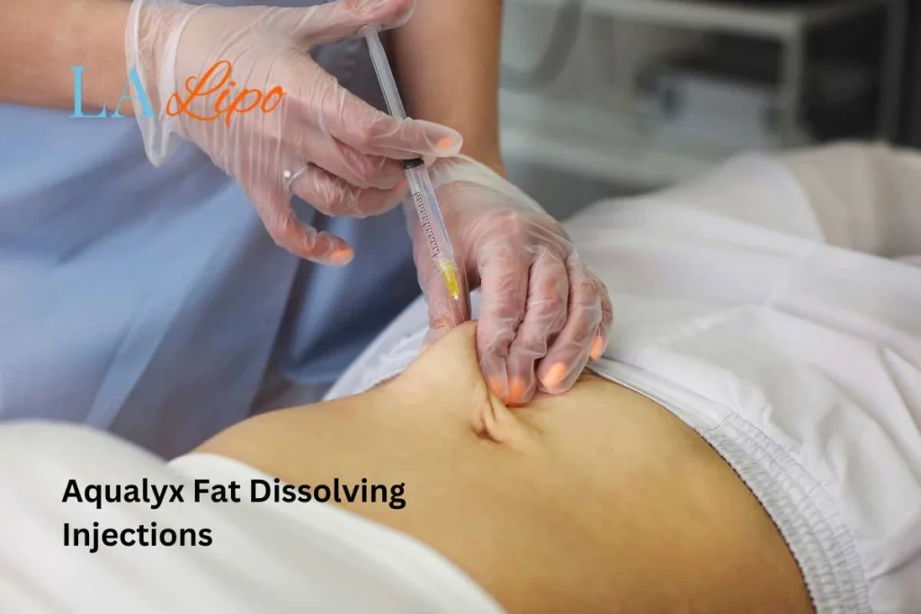 woman having fat dissolving injections Feltham in the stomach